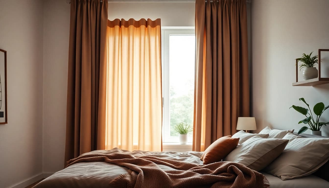 Pas verduisterende gordijnen toe in een stijlvolle slaapkamer voor optimale privacy.