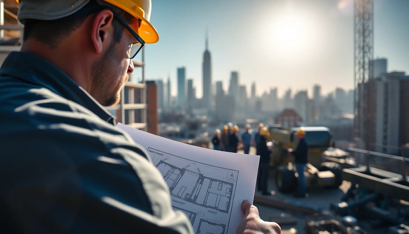 Manhattan Commercial General Contractor managing a lively construction project in New York City.