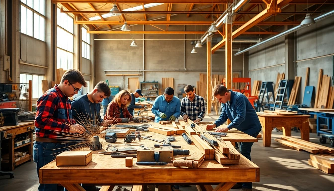 Students gain skills and knowledge in construction trade schools in Texas during hands-on training.