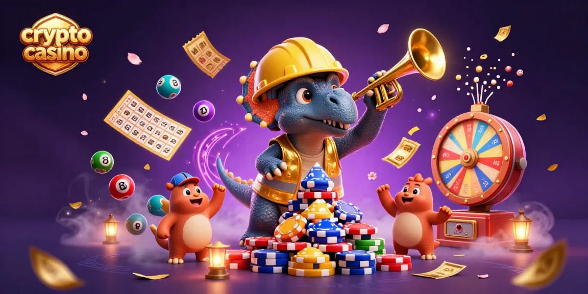 Crea emozionanti momenti di gioco nel crypto casino con dettagli vibranti e festosi.