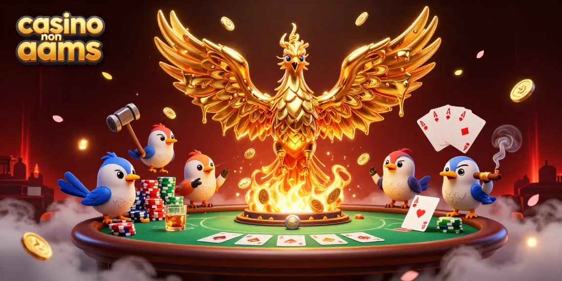 Visualizza il casino non AAMS con la fenice dorata che trasforma il metallo fuso in monete.