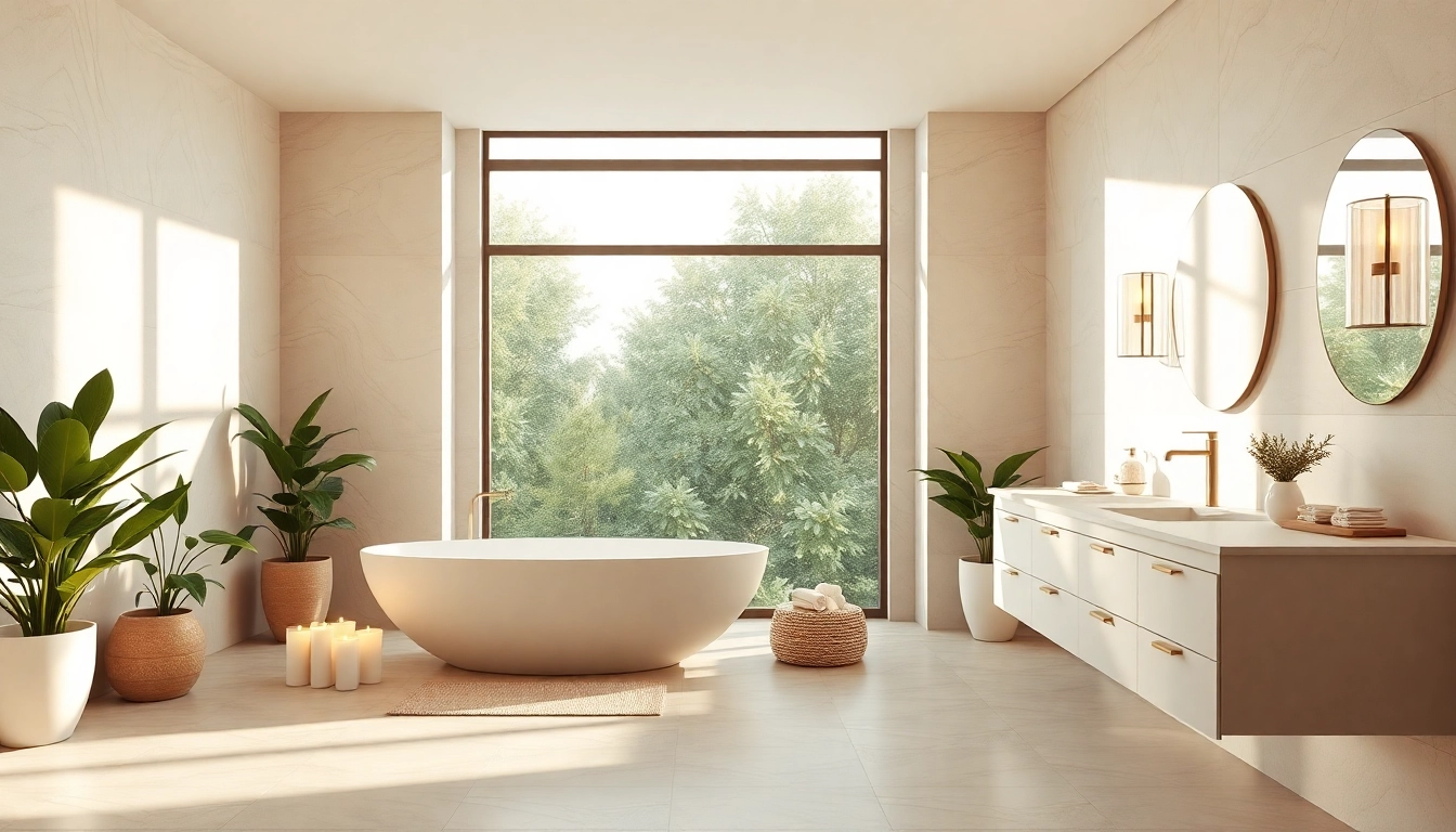 Transform elegant bathrooms with serene designs featuring modern fixtures and natural light.