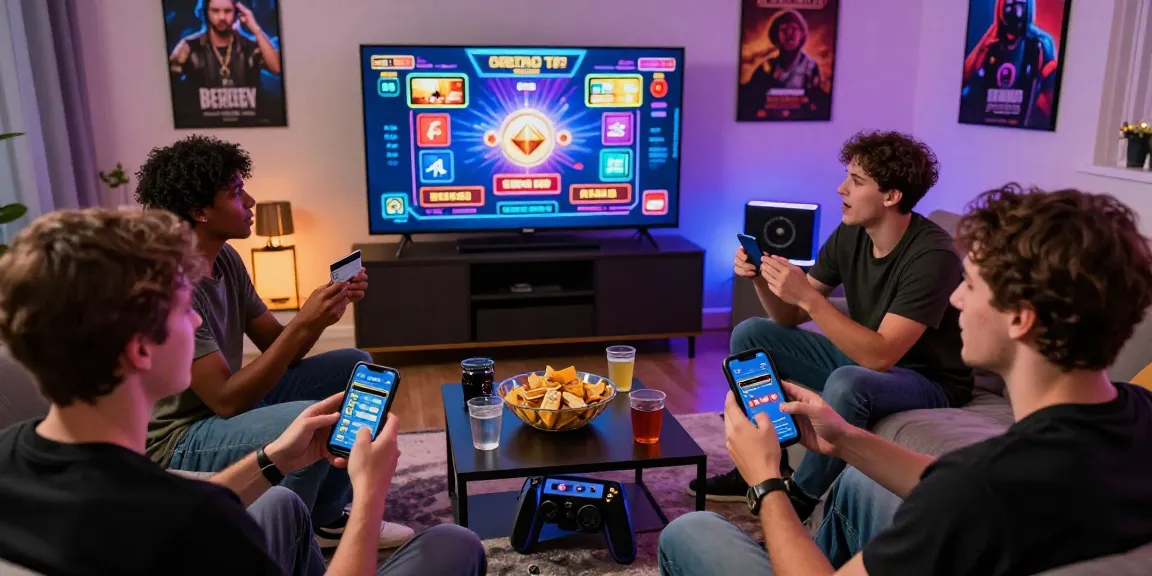 Exciting scene of players enjoying credit card casino games together with vibrant lighting and gaming screens.