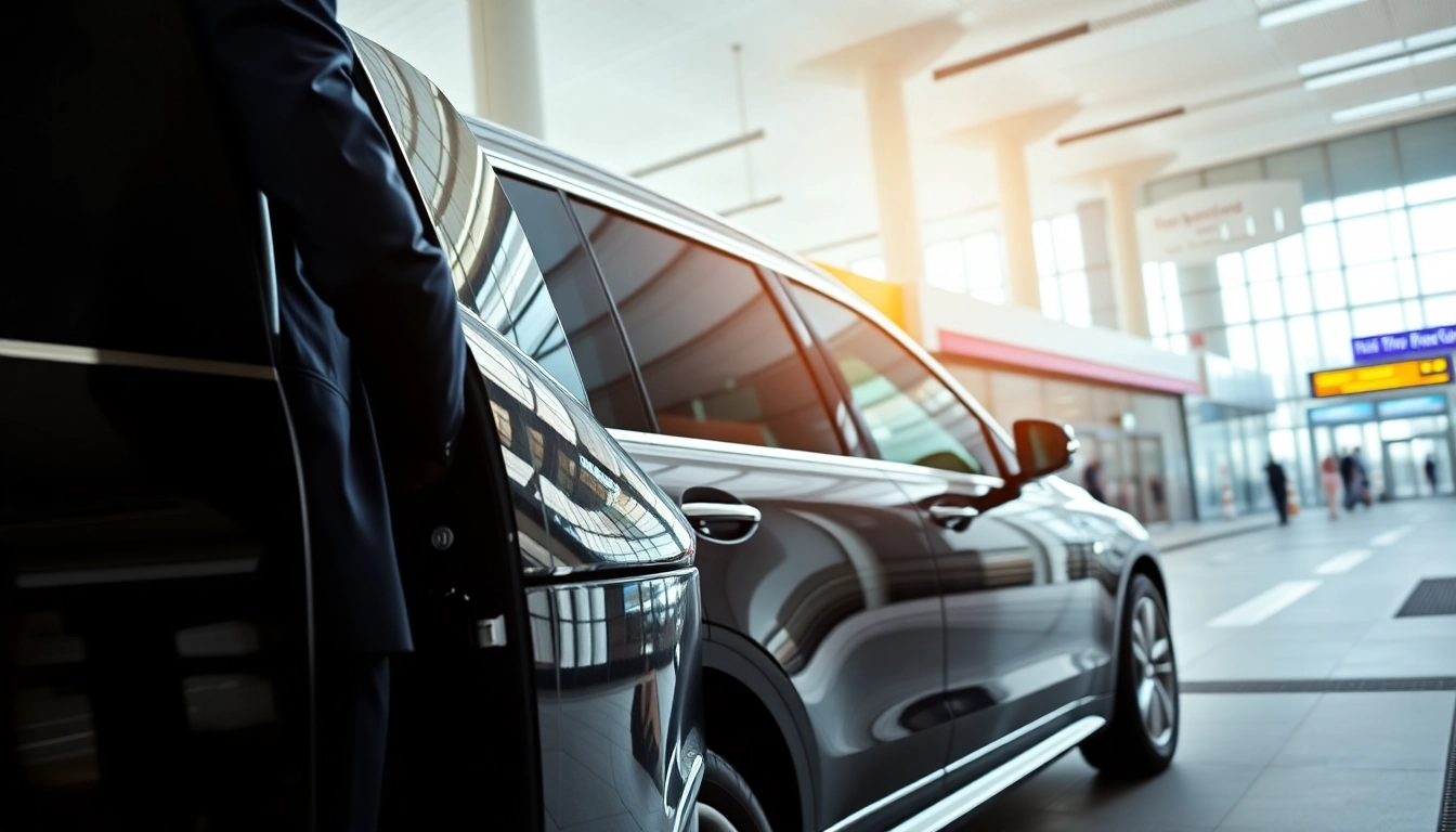 Experience Private Airport Transfers with a luxury SUV ready for passenger service.