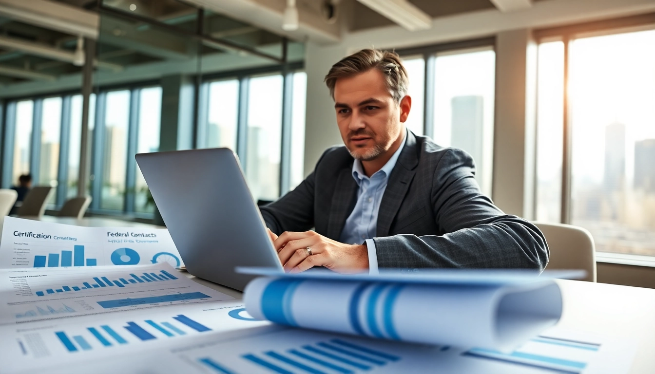 Engaged consultant processing registration and certification in Federal databases for federal contracts.