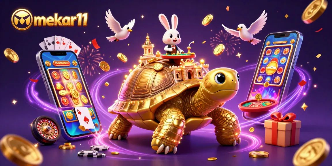 Experience the thrill of gaming with mekar11, featuring vibrant 3D casino action illustrations.