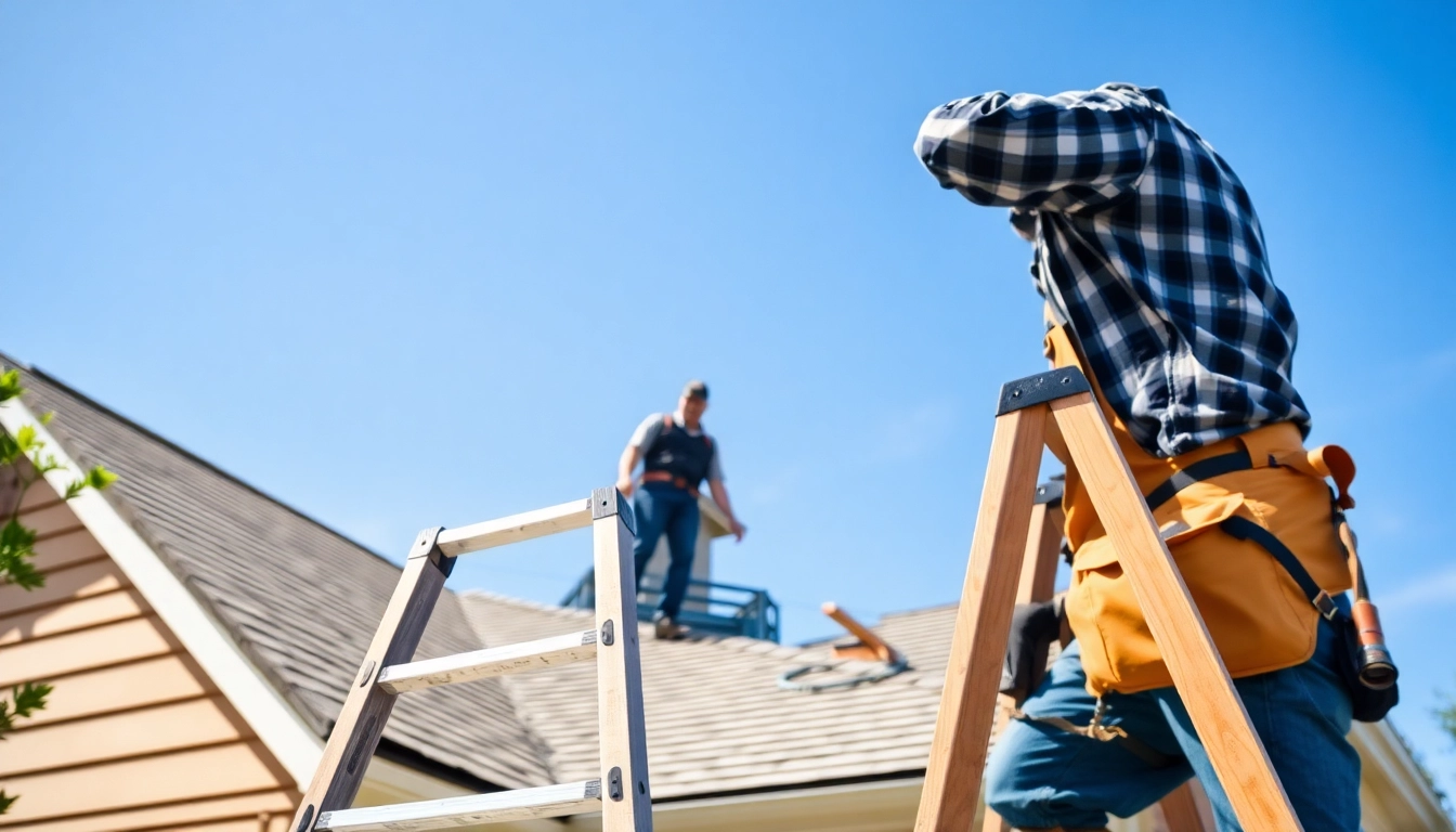 Roofer performing roof repair, showcasing expertise and home security