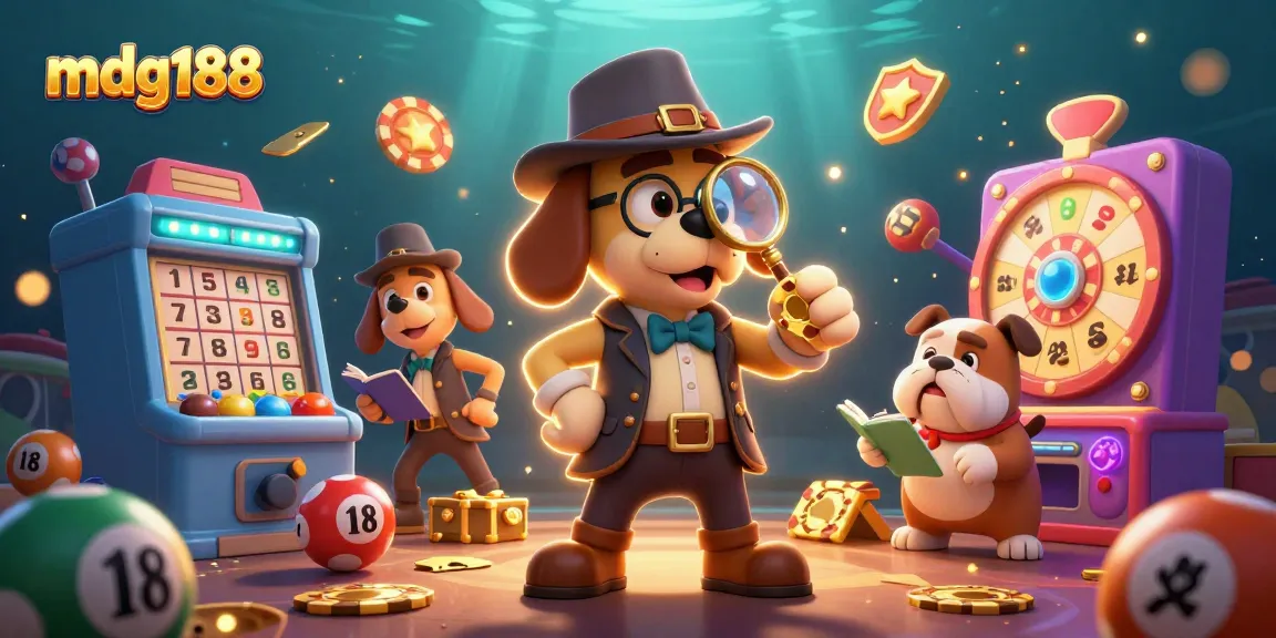 Play exciting lottery games with mdg188, featuring colorful elements and engaging characters in a dynamic scene.