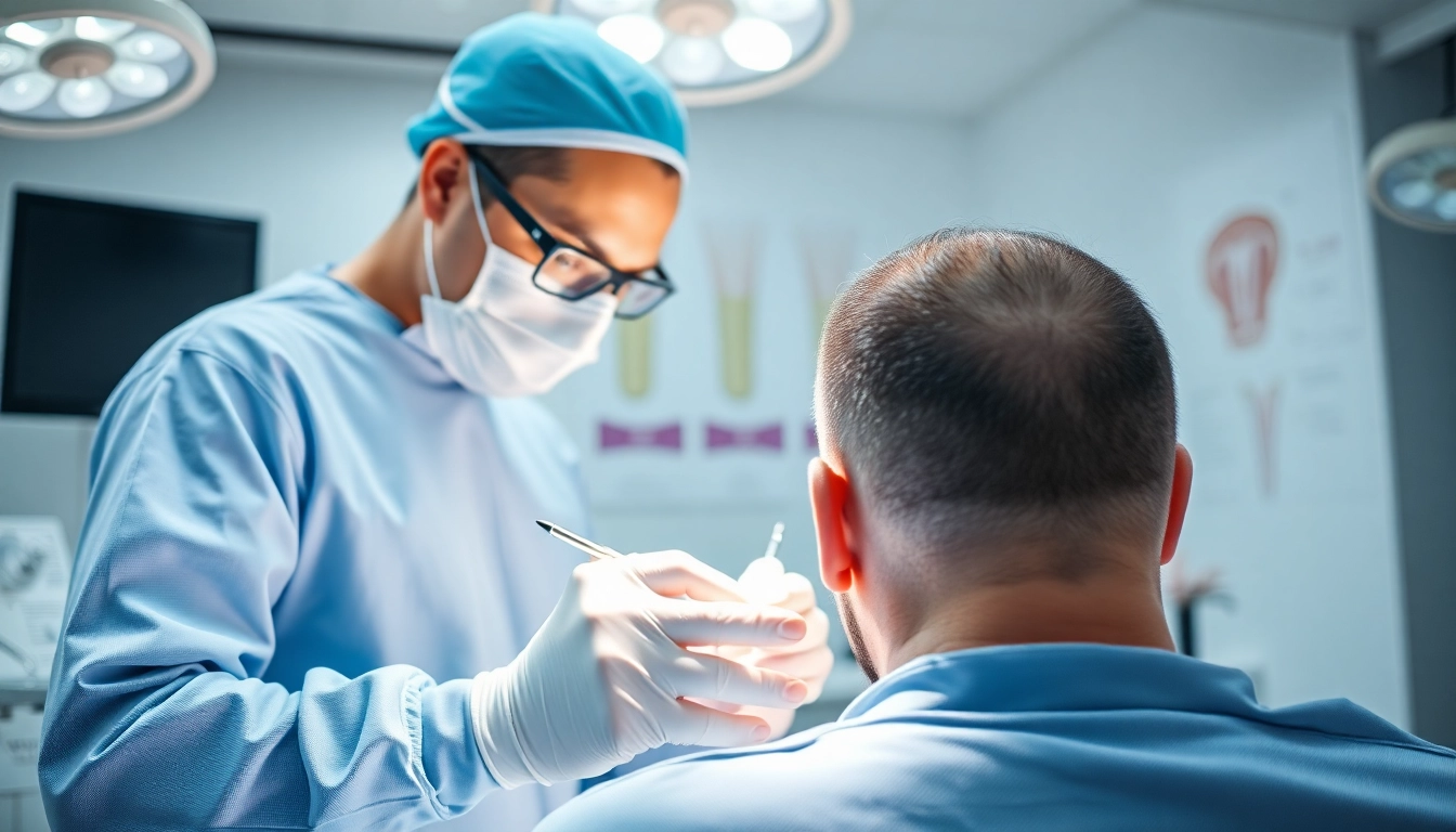 Performing hair transplant istanbul in a modern clinic, showcasing professionalism and advanced techniques.
