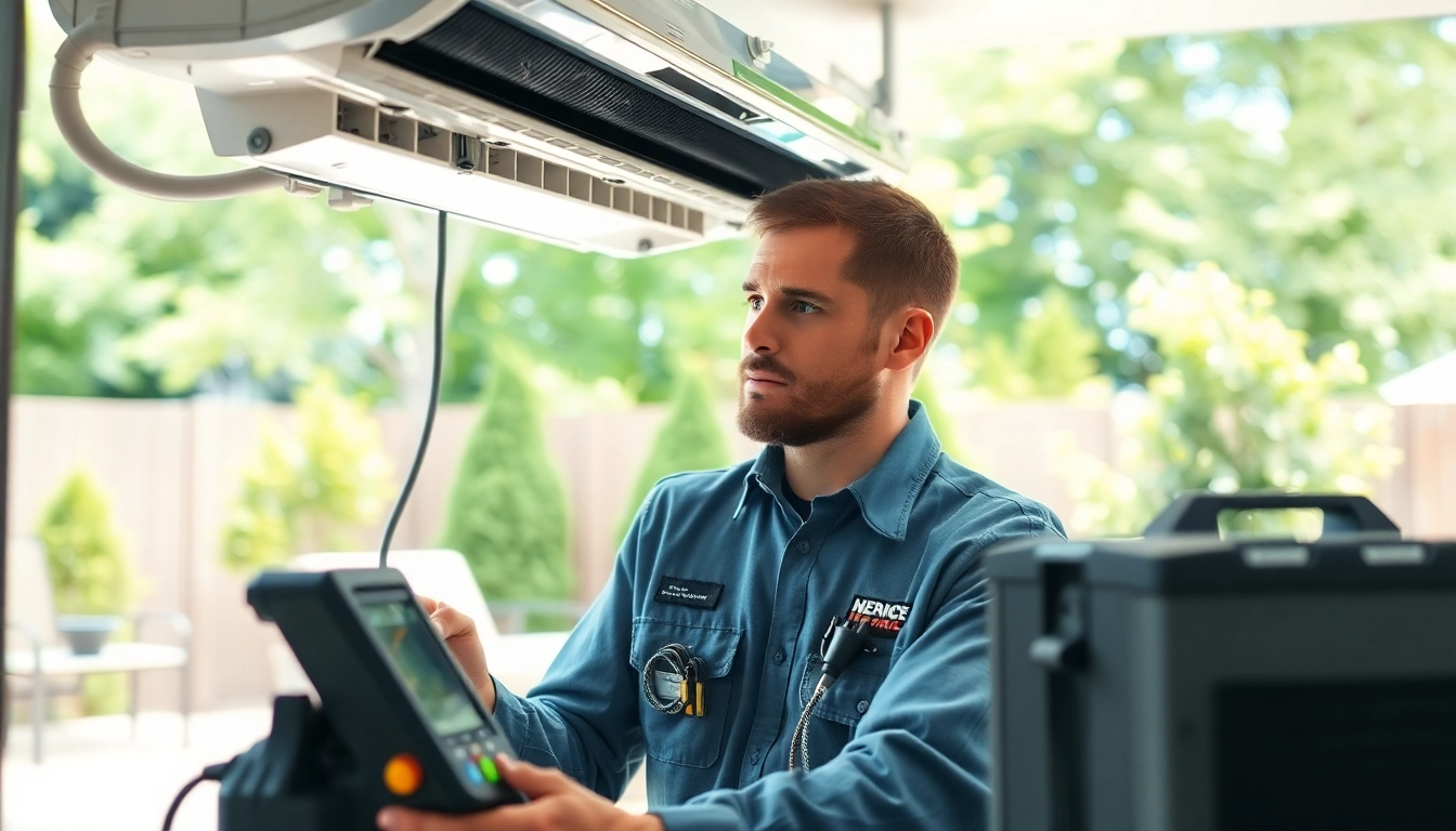 HVAC Repair Tampa expert diagnosing air conditioning system in a home.