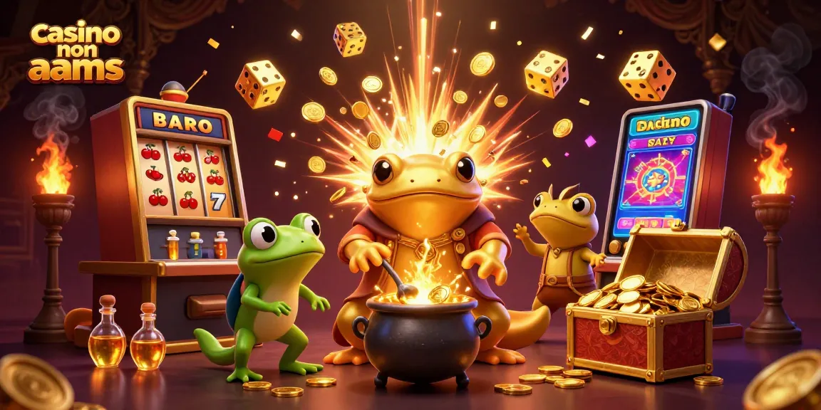 Scopri casino non AAMS con un alchimista dorato e slot machine esplosiva di monete d'oro.