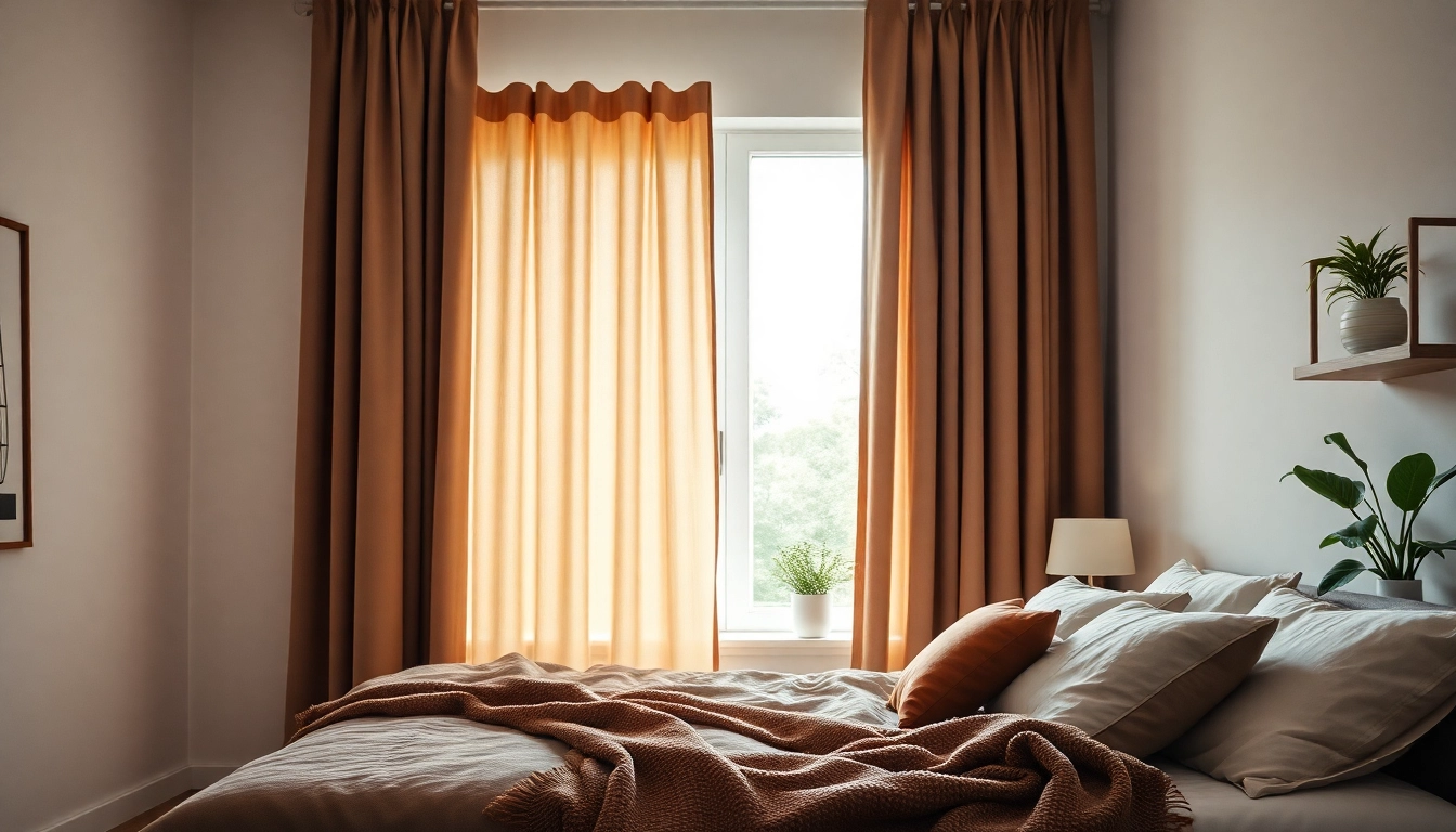 Pas verduisterende gordijnen toe in een stijlvolle slaapkamer voor optimale privacy.