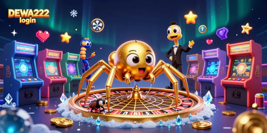 Experience the DEWA222 login excitement with vibrant slots and a dynamic roulette scene.