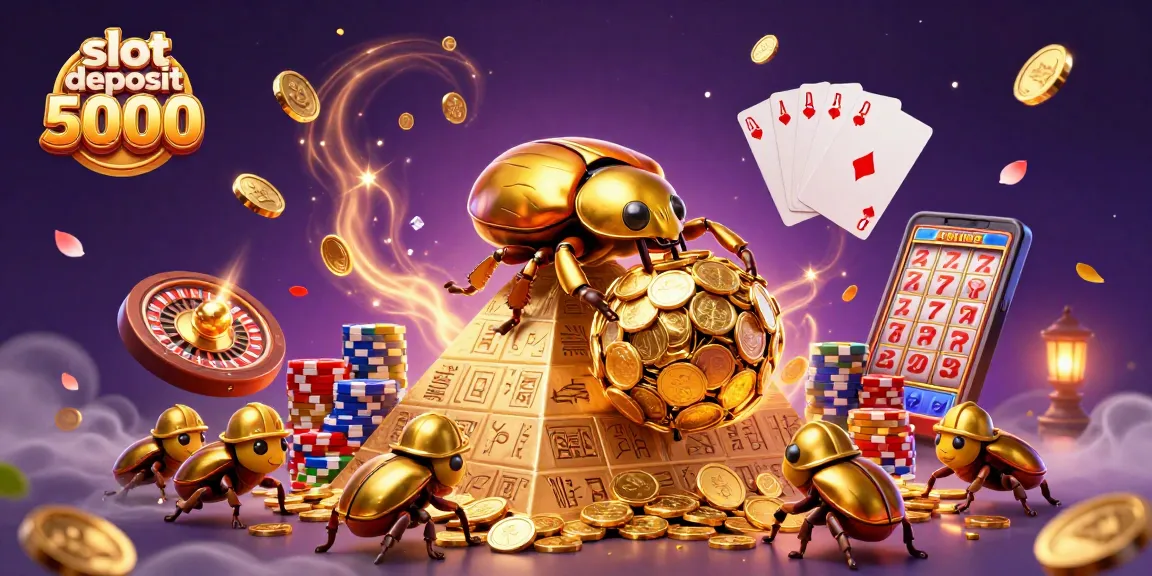 Engage in thrilling wins at slot deposit 5000 with cascading coins and vibrant casino elements.