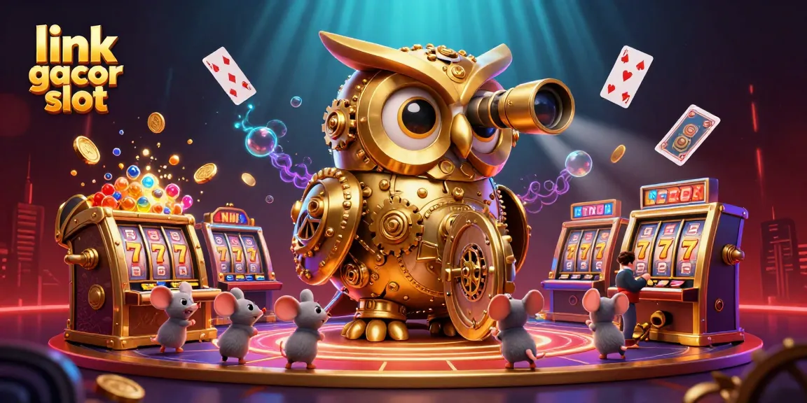 Spin the reels with engaging link gacor slot illustrated in a vibrant casino scene, capturing thrilling moments.