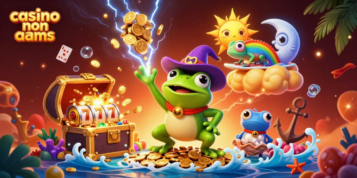 Giocando ai casino non AAMS, un mago della tempesta lancia monete dorate e simboli fortunati.
