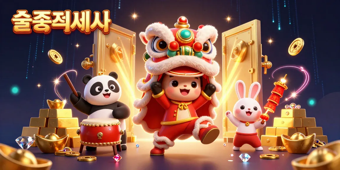 슬롯사이트에서 새로운 슬롯 게임을 즐기는 매력적인 캐릭터들과 황금이 쏟아지는 장면
