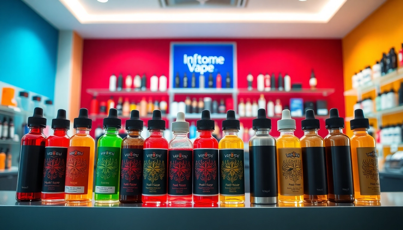 Showcase of Vape Juice Depot's premium vape juice selection in a modern retail environment.