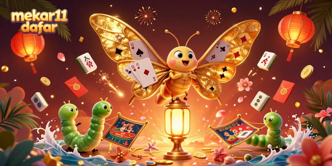 Experience the excitement at mekar11 daftar with animated casino symbols and vibrant elements.