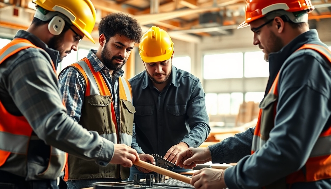 Engaging construction apprenticeship training in a collaborative job site setting.