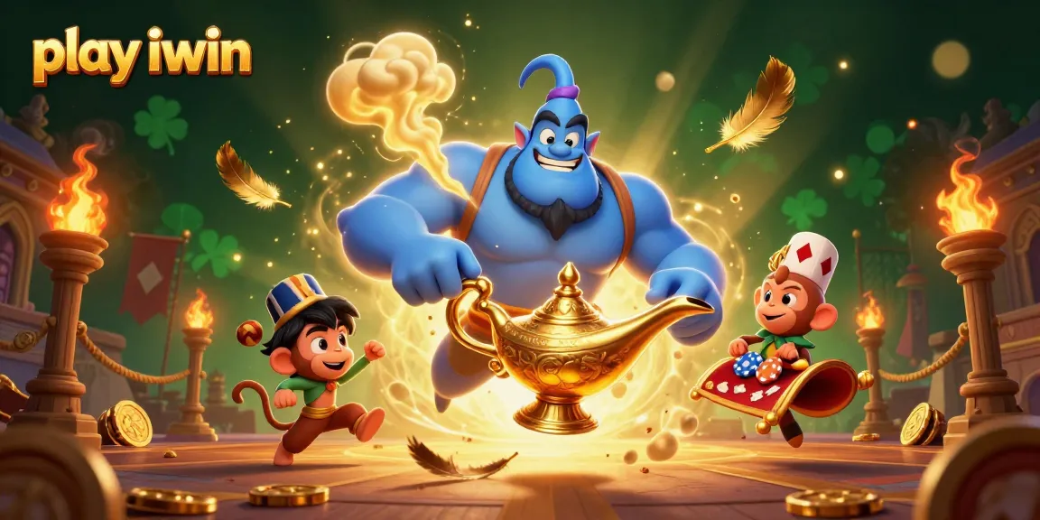 Experience the thrill of play iwin with a vivid, animated scene filled with magic and poker excitement.