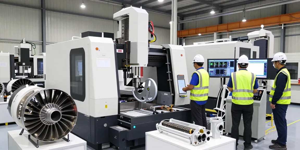 Leading aerospace CNC parts manufacturers collaborating in high-tech facility.