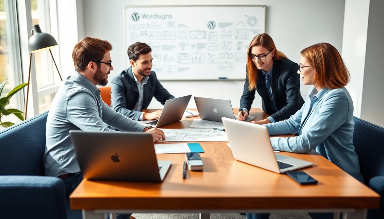 Arbeiten mit einem Team von Wordpress Agentur an einem modernen Webdesign-Projekt