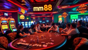 mm 88 action at the blackjack table with players enjoying their game.