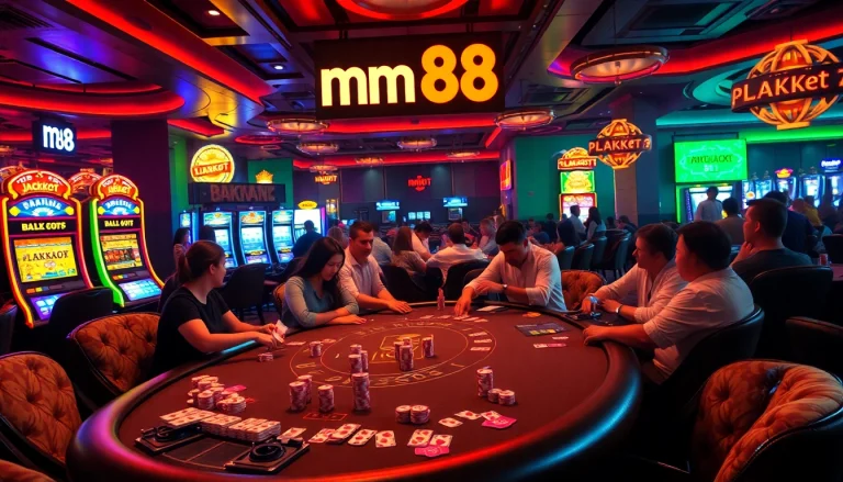 mm 88 action at the blackjack table with players enjoying their game.