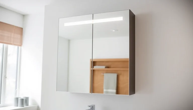 Präsentation des sonni Spiegelschrank mit modernem Design und Beleuchtung im Badezimmer.