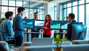 Compare effective seo services pricing Malaysia in a vibrant office environment.