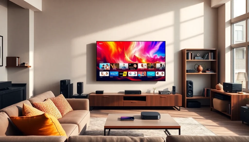 Experience seamless streaming with iron iptv in a modern living room setup.