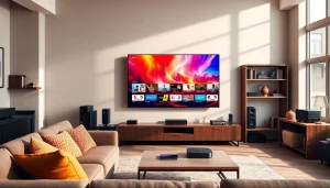 Experience seamless streaming with iron iptv in a modern living room setup.