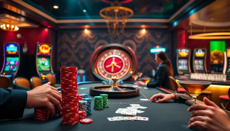 High-stakes poker and roulette scene highlighting the elegance of https://rr88.wales/ casino gaming.