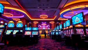 Engage with online casinos in Canada, experiencing vibrant gaming and luxurious settings.