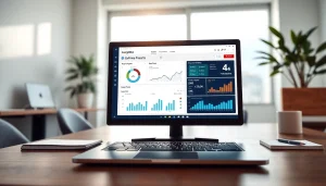 Optimize your YouTube growth with this dynamic youtube smm panel interface showcased in a modern office.