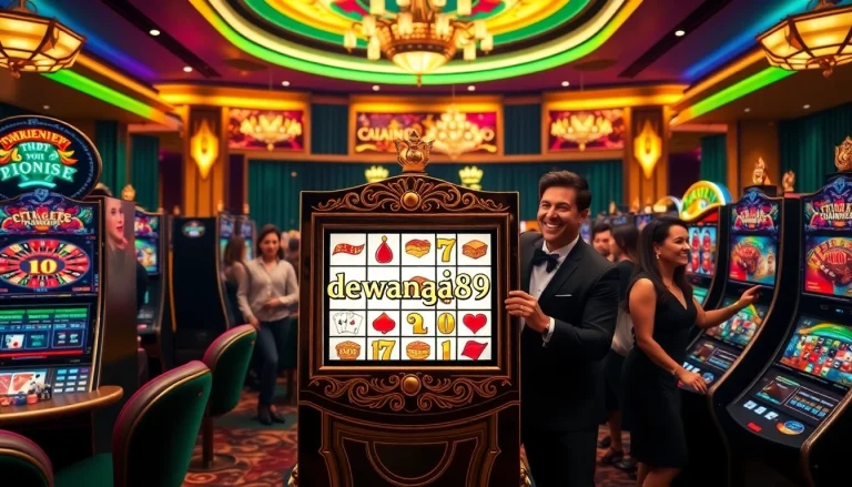 Rasakan keseruan login Dewanaga89 Slot dengan elemen kasino mewah seperti mesin slot dan chip poker.
