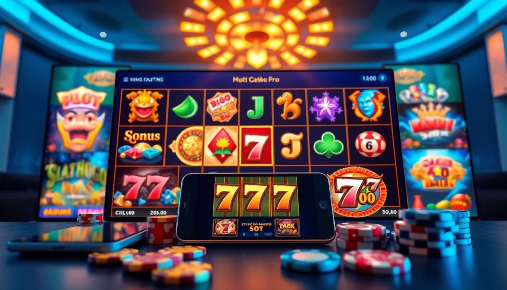 Engaging online gambling interface highlighting hoki138 pro with vibrant slot games and modern design.