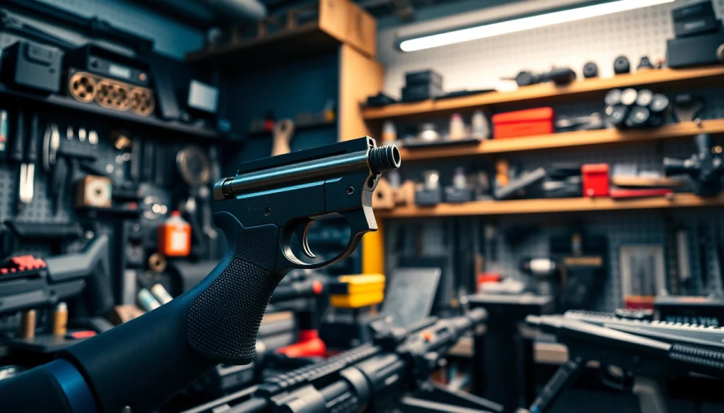 Enhance your shooting with the ar 9 trigger featuring precision craftsmanship in a professional workshop.