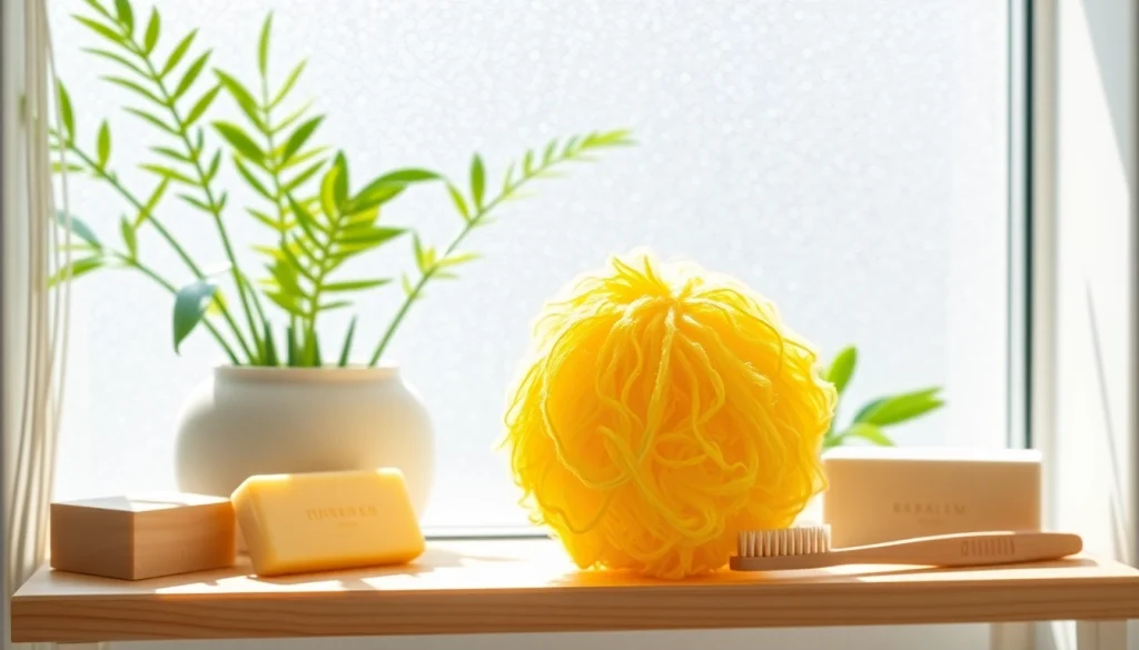 Person using a best back loofah for an invigorating back scrub in the shower.