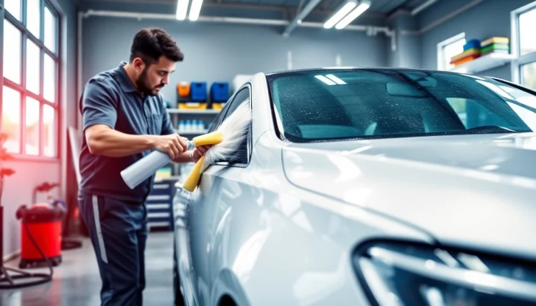 Experience expert car detailing Chattanooga featuring a skilled technician washing a luxury sedan.