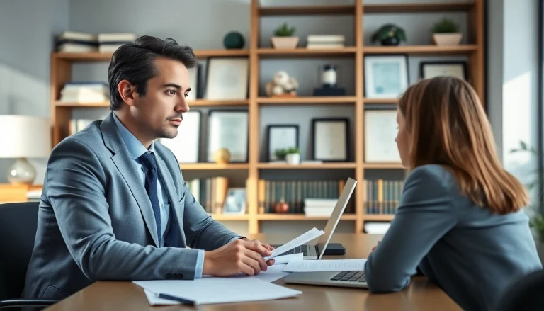 Consultation with a Brooklyn Estate Planning Lawyer in a law office, showcasing professionalism and trust.