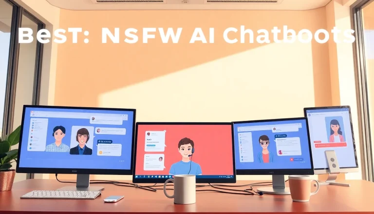 Showcasing the best nsfw ai chatbots in a modern digital workspace with engaging chat interfaces.