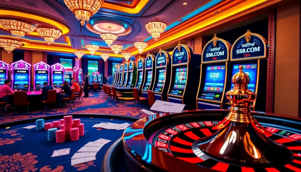 Players enjoying their time at S8.COM casino with vibrant games and excitement.