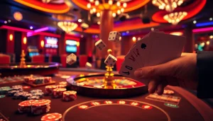 Experience thrilling gameplay at hay.win with vibrant casino visuals, poker chips, and roulette tables.