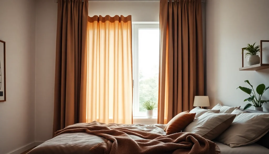 Pas verduisterende gordijnen toe in een stijlvolle slaapkamer voor optimale privacy.