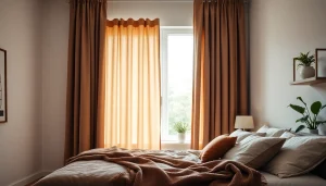 Pas verduisterende gordijnen toe in een stijlvolle slaapkamer voor optimale privacy.