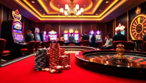 Engaging MM88 online casino scene with vibrant slot machines and poker action.