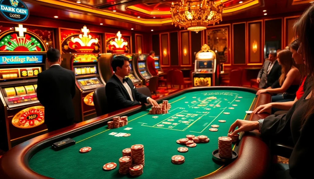 Engaging poker players at a luxurious casino table exploring hidden wiki onion concepts amidst vibrant gambling ambiance.