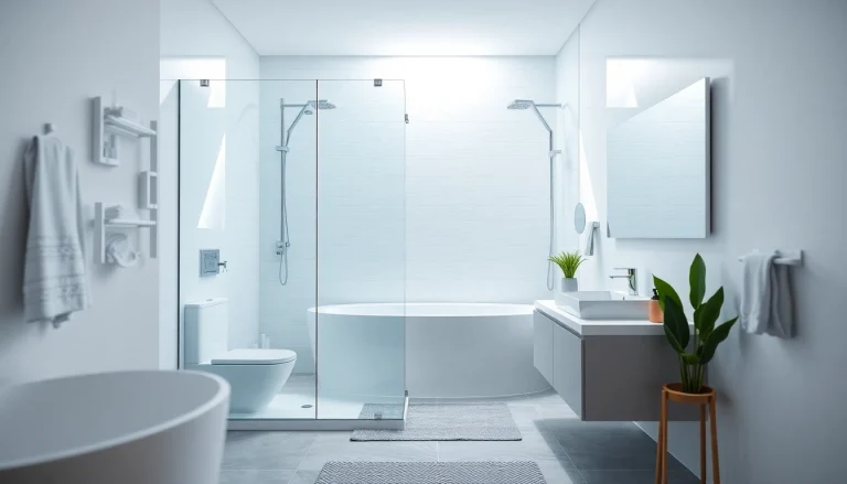 Duschkabine 90x90 komplett in einem modernen Badezimmer, stilvoll und hell gestaltet.